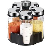 Azomor : étagère à épices rotative avec petits pots en verre pour un rangement organisé dans la cuisine