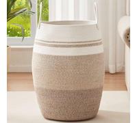 Azomor® : grand panier à linge élégant en corde de coton tressée, pour un rangement polyvalent