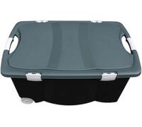 Azomor® Grande boîte de rangement en plastique à roulettes pour le jardin, les jouets et bien plus encore, 120 litres