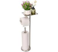 Azomor : porte-rouleaux de papier toilette sur pied avec plateau et espace de rangement supplémentaire pour quatre rouleaux