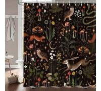 Azomor : rideau de douche charmant et coloré, orné de motifs représentant des sorcières et des fées, pour la salle de bains