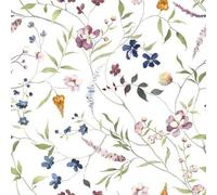 Azomor : rouleau de papier peint décoratif autocollant à motif floral avec effet aquarelle, adapté à différentes surfaces