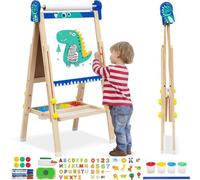 Azomor : table de jeux pliable en bois pour enfants avec chevalet double face et accessoires