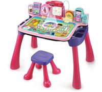Azomor : un bureau pour enfants interactif et polyvalent avec tableau noir, chevalet et projecteur