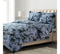 AZORES HOME Parure de lit surdimensionnée en Flanelle de Coton, Infroissable, Douce au Toucher, Comprend Une Housse de Couette et 2 taies d'oreiller, 170 g/m², Motif Floral Celina/Multicolore