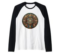 Aztec Maya Azteca Sun Stone Ancien Calendrier Maya Manche Raglan