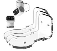 AZURAOKEY Lot de 3 supports muraux en acrylique compatibles avec Eufy Security Indoor Cam S350, support de surveillance en acrylique avec adhésif et vis, intérieur/extérieur, de meilleurs angles de