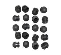 B Baosity 20 Pièces Embouts Ronds Tube Inserts Bouchons Protection Mobilier Antirayures en PP Convient Aux Chaises Étagères Valises Usage Intérieur Extérieur, Noir, 19mmx20mm