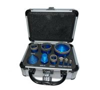B Baosity 9 Pièces Scie Cloche Diamant Kit Trépan Perçage avec Arêtes Diamantées et Adaptateur Hexagonal Étui de Rangement en Métal Adapté au Carrelage Marbre Rénovation Atelier