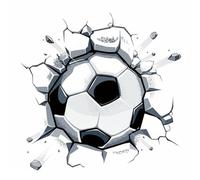 B Baosity Autocollant Statique Adhésif Ballon de Football Mur Sticker Décoration Vinyle Illusion et Texture PVC Retrait sans et Repositionnable Adapté à Chambre d'Enfant Man Cave Salon Vitrine