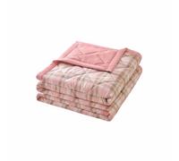 B Baosity Couverture d'Été en Coton Polyester Touche Peau Confortable Absorption de l'Humidité Élevée Utilisable pour Chambre Dortoir Logement Invité, 200 X 230 Cm, Carreaux De Lilas Roses