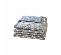 B Baosity Couverture d'Été en Coton Polyester Touche Peau Confortable Absorption de l'Humidité Élevée Utilisable pour Chambre Dortoir Logement Invité, 150 X 200 Cm, Carreaux De Lilas Bleus
