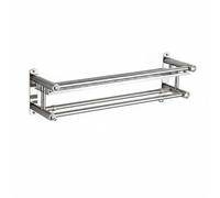 B Baosity Étagère de Rangement Salle de Bain en INOX Étagère Suspendue pour Accessoires Support Bouteille Gobelet et Serviette Adaptée à Utilisation Salle de Bain Quotidienne, 50 Cm