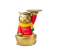 B Baosity Figurine Plateau Accrocheur | Multifonctionnel, Robuste, Statue Plateau, Basse, Or