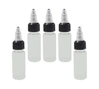 B Baosity Lot de 5 Flacons Pet Vides pour Peinture, avec Bouchons à Vis Anti-Fuite, pour Colle, Encre, Etc, 20mL