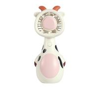 B Baosity Mini Ventilateur de Poche Portable, Ventilateur électrique Mignon En Forme D'animal, Petit Ventilateur Personnel Léger, Petit Ventilateur à Main P, Vache blanche