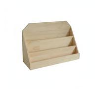 B Baosity Organisateur de Bureau Étagère Range-revues Porte-Documents Casier à Courrier en Bois Massif Vintage Plusieurs Niveaux pour Classer Livres Lettres, Bois Naturel