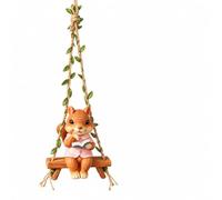B Baosity Ornement en Résine Écureuil sur Balançoire Ludique Figurine Écureuil Livre sur Balançoire en Bois Léger pr Entrée, Étagère, Rose