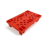 B Baosity Palette Industrielle Composite Damp Proofing Plateforme Plateau Support Élevé HDPE Antihumidité avec Surface Perforée et Assemblage Emboîtable Adaptée, Rouge, 50x30x10cm