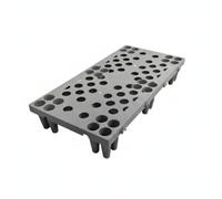 B Baosity Palette Industrielle Composite Damp Proofing Plateforme Plateau Support Élevé HDPE Antihumidité avec Surface Perforée et Assemblage Emboîtable Adaptée, Gris, 60x30x10cm