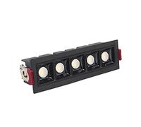 B Baosity Plafonnier LED Encastré, Encastré, Lumière Chaude, Idéal pour Le Salon, Une Entrée, Un Ou Une Chambre, Noir 5 Lumières