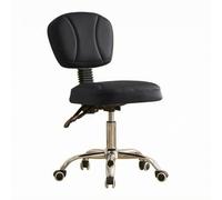 B Baosity Siège de Salon Pivotant Chaise de Coiffure Fauteuil Rotatif Tabouret à roulettes avec Vérin à Ajustable Dossier, Noir, Modèle Standard/Coussin Haute Élasticité