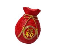 B Baosity Vase à Fleurs Original en Forme de Sac d'argent, Décoration Intérieure Stable, Pot de Fleurs en Résine, Ornement de Bureau pour Les Fêtes, Rouge