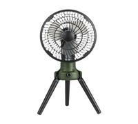 B Baosity Ventilateur de Camping avec Lumière, Puissant Ventilateur de Table avec Crochet de, Ventilateur de Bureau, Ventilateur D'extérieur pour