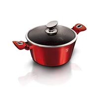 Berlingerhaus pot avec surface en marbre et couvercle 24 cm Bourgogne Ligne Métallique BH-1257