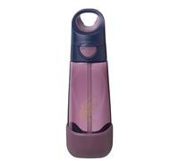 b.box Bouteille d'eau en Tritan avec paille et couvercle pour l'école, les voyages, la garderie. Anti-déversement et anti-fuite. Forme triangulaire facile à prendre en main. Sans BPA, passe au
