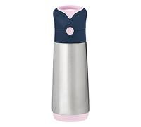 b.box Bouteille d'eau isotherme de 500 ml : garde les boissons froides jusqu'à 15 heures, chaude jusqu'à 8 heures. Bouteille d'eau triple paroi en acier inoxydable pour enfants avec paille en silicone