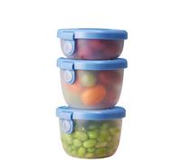 b.box Lot de 3 boîtes à goûter pour boîte à bento et boîte à déjeuner. Boîtes à goûter étanches pour enfants, tailles 118 ml et 56,7 g, passe au lave-vaisselle et au micro-ondes (océan)
