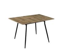 B&D home Table de Salle à Manger Jonte, Extensible 80-120 x 80 cm, 4 Personnes Table de Cuisine en Bois avec Structure métallique pour Salle à Manger, Cuisine, Aspect chêne, 11219-80-FS-EIDA