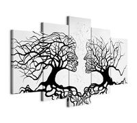 B&D XXL Cuadros Grand Tableau Chambre, Abstrait Arbres Amour, 200x100 cm | Clous Inclus, Impression sur Toile, Tableaux, Posters et Arts Décoratifs, Panneau Mural Décoratif, Abstraction Moderne Couple