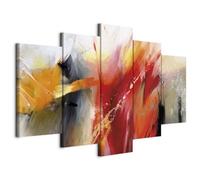B&D XXL Cuadros Grand Tableau Chambre, Abstrait Artistique, 200x100 cm | Clous Inclus, Impression sur Toile, Tableaux, Posters et Arts Décoratifs, Panneau Mural Décoratif, Marron, Abstraction Coloré