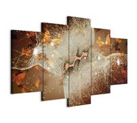 B&D XXL Cuadros Grand Tableau Chambre, Abstrait Lueur Amour, 200x100 cm | Clous Inclus, Impression sur Toile, Tableaux, Posters et Arts Décoratifs, Panneau Mural Décoratif, Papillons Moderne Couple