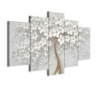 B&D XXL - Grand Tableau Mural Décoration Moderne Salon, Abstrait, 150x75 cm | Clous Inclus, Impression sur Toile, Tableaux, Posters et Arts Décoratifs, Abstraction Arbres Fleurs Magnolias Nature Plantes