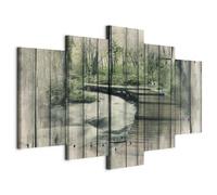 B&D XXL - Tableau Acoustique Paysage 200x100 cm 5 Parties - Décoration Murale Anti-Bruit Isolation Phonique Bureau Chambre Panneau Insonorisant Impression sur Toile - Nature Paysage c-C-0054-b-p