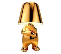 (B-gold188) Lampe de chevet tactile, lampe de bureau dorée Thinker, sans fil, rechargeable et portable,