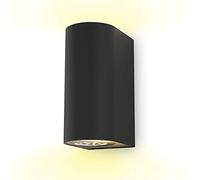 B.K.Licht applique murale LED extérieur intérieur moderne noire, spot mural GU10, 2 spots de 400lm chacun, éclairage jardin terrasse garage, IP44, 2x5W