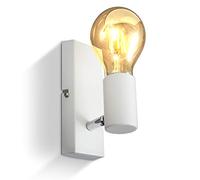 B.K.Licht Applique murale, luminaire vintage, spot mural design rétro, orientable & pivotant, douille E27, 60 Watt max, ampoule non fournie, éclairage intérieur salon, salle à manger, couloir