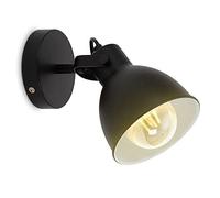 B.K.Licht I Applique murale rétro I pivotante & orientable I design industriel I vintage I spot mural I noir-blanc I E27