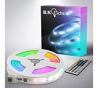 B.K.Licht I Bande LED USB 5 m I Bande lumineuse I Bande LED RGB I Bande à changement de couleur I Guirlande lumineuse colorée I Bande télécommandée I Bande lumineuse autocollante