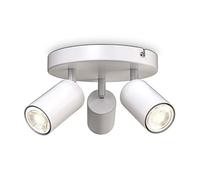 B.K.Licht I Lampe à 3 flammes ronde I pivotante I rotative I GU10 I blanc mat I sans ampoule