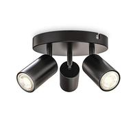 B.K.Licht I Lampe à 3 flammes ronde I pivotante I rotative I GU10 I noir-mat I sans ampoule