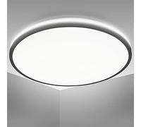 B.K.Licht I Plafonnier LED I Ø38 cm I LED 24 Watt I effet rétroéclairage I lumière blanche neutre 4000 K I lumière indirecte I noir