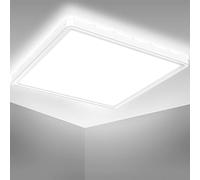 B.K.Licht I Plafonnier LED ultraplat I Plafonnier de salle de bain I Plafonnier LED I Lumière indirecte I Couleur de lumière blanc neutre I 18 Watt I 29 x29 cm I Blanc