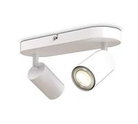 B.K.Licht I plafonnier spots I 2 spots pivotants & orientables I GU10 I blanc mat I livré sans ampoules
