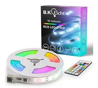 B.K.Licht I USB RGBIC LED Strip 5 m I Capteur de musique I Music Sync I Bande lumineuse I LED Lauflicht I Bande avec changement de couleur à distance I Bande lumineuse autocollante