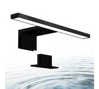B.K.Licht lampe miroir LED, lampe armoire, applique salle de bain, lumière blanche neutre 4000 Kelvin, 5W, 650lm, IP44, largeur 300mm, noire